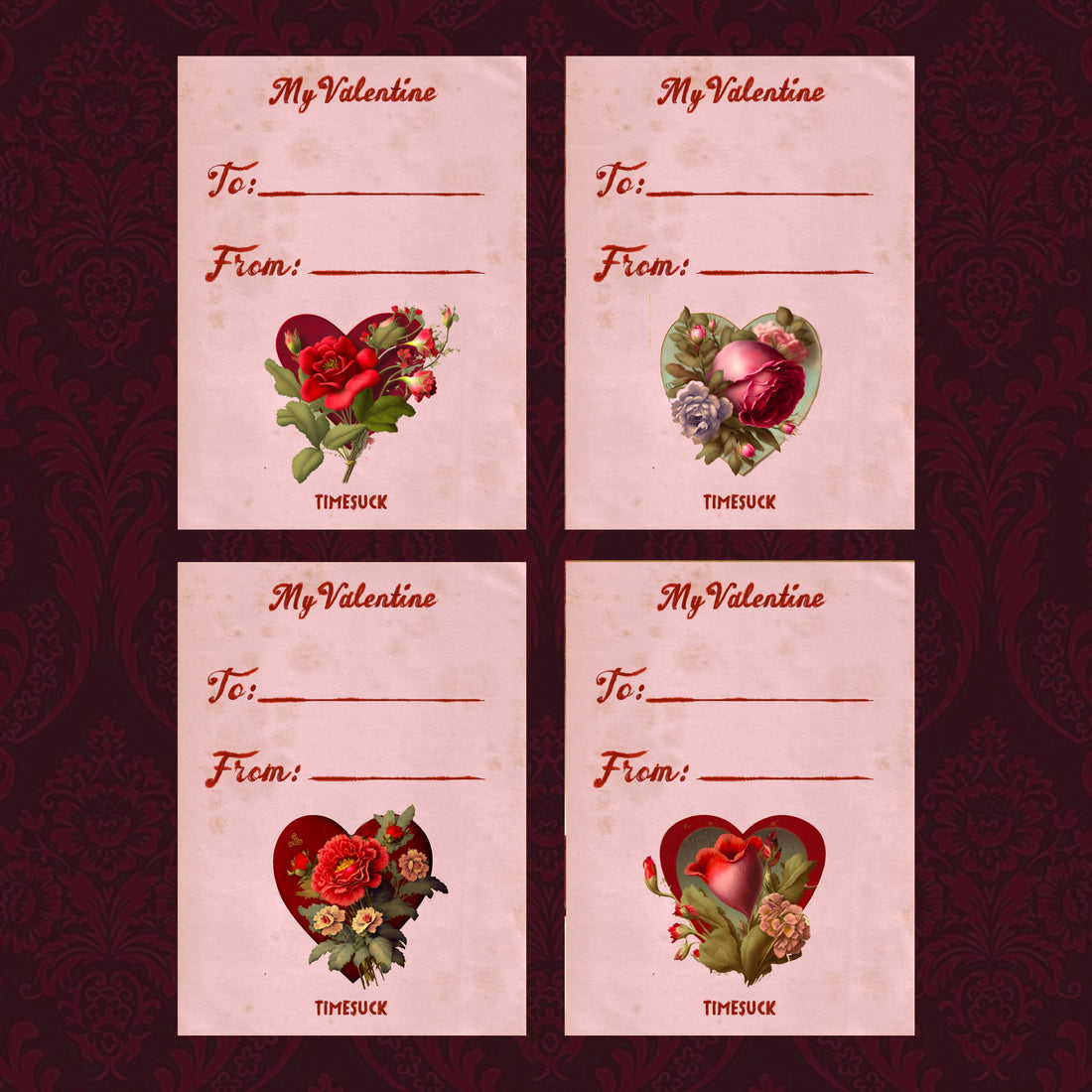 Timesuck Valentines Card Set
